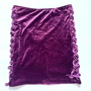 NWOT Honey Punch Laced Velour Mini Skirt